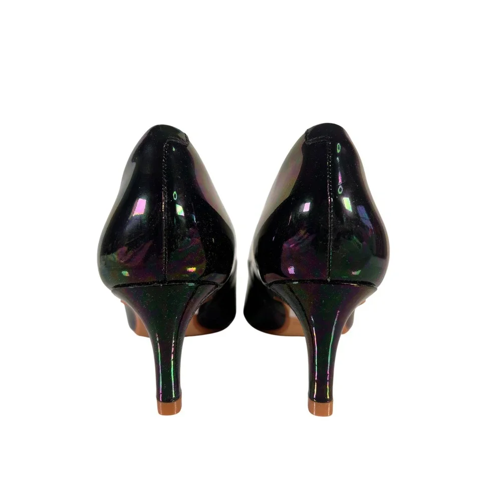 Clarks Laina55 Court2 Black‎ Interest iridescent Women's Size 8.5 Heels